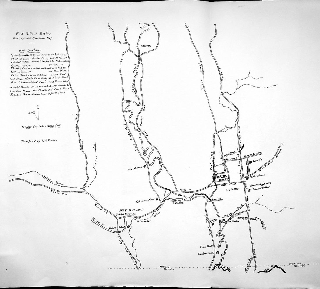 1771 Cockburn map of the Grants, 1974 locations